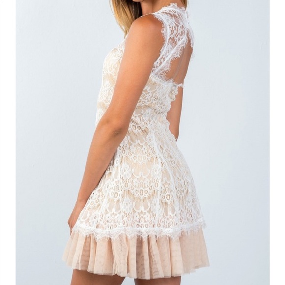 Dresses & Skirts - New Arrival💕 Lace Contrast Tulle Hem Mini Dress